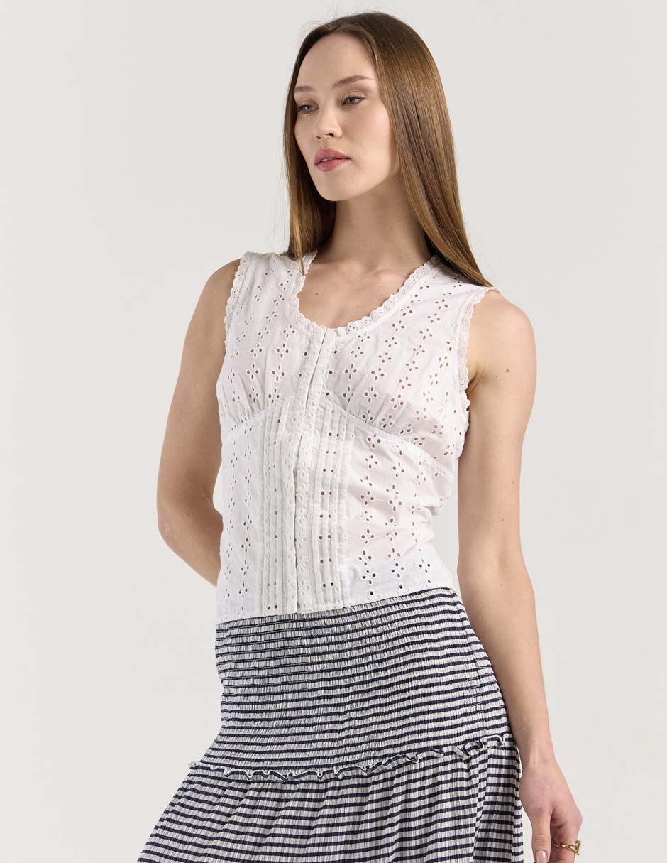 Blusa sin manga para mujer