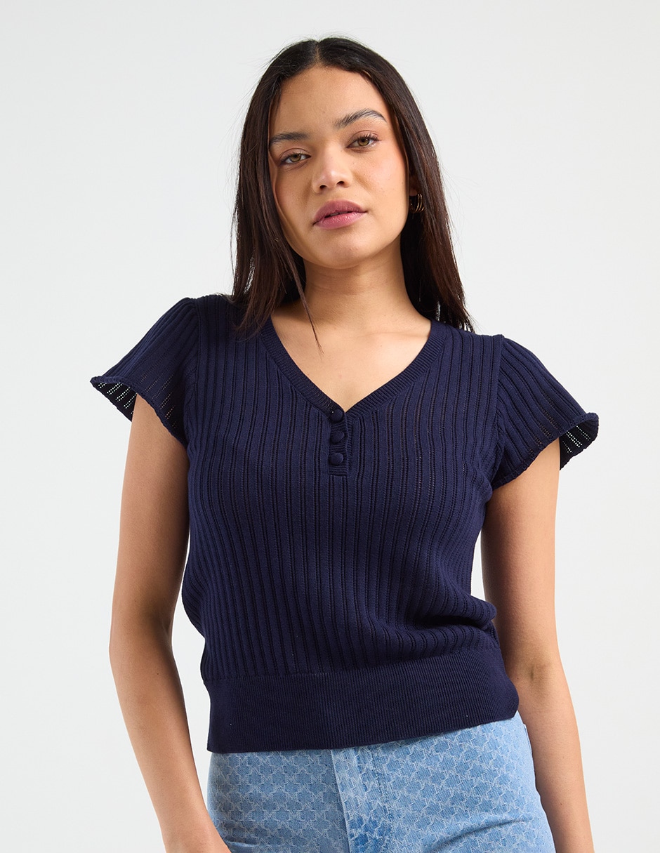 Blusa manga corta para mujer