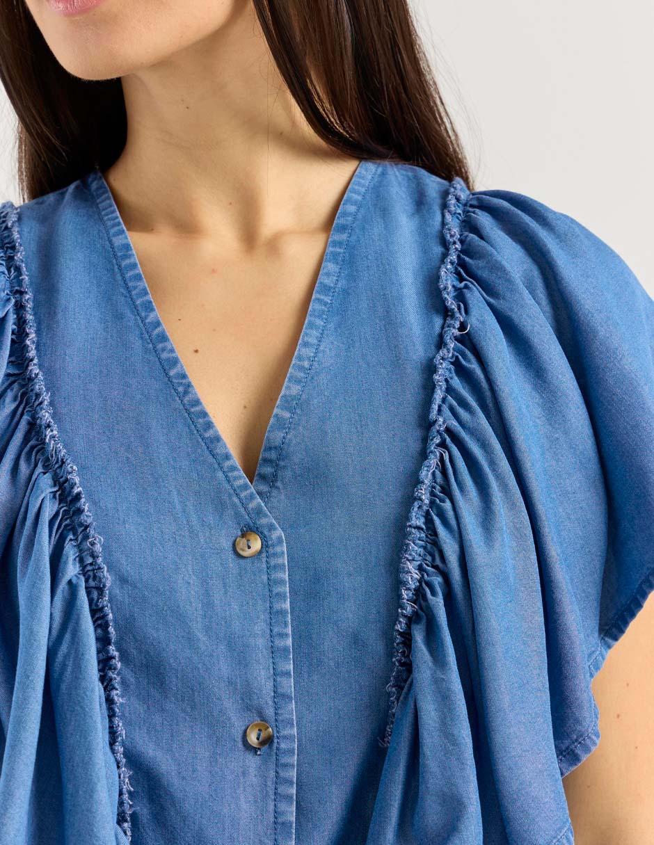 Blusa manga corta para mujer 4