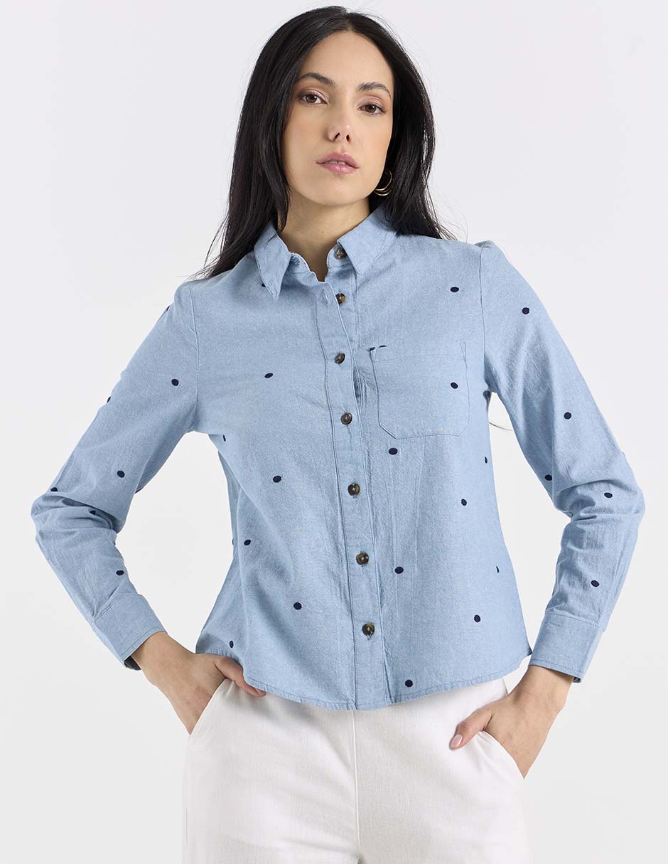 Camisa de algodón manga larga para mujer 2