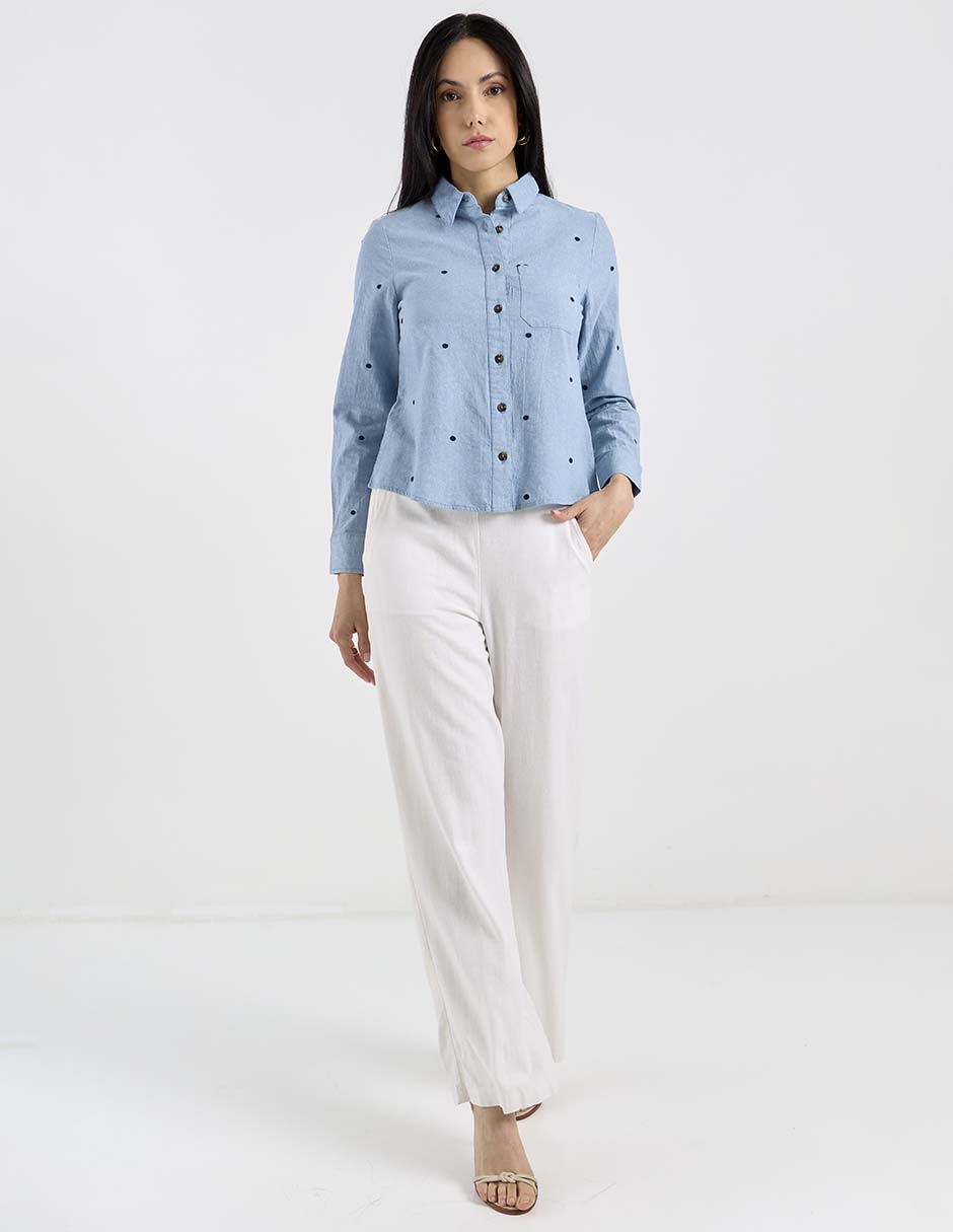 Camisa de algodón manga larga para mujer 3