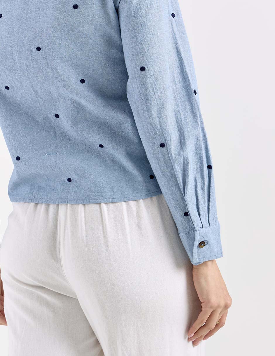 Camisa de algodón manga larga para mujer 5