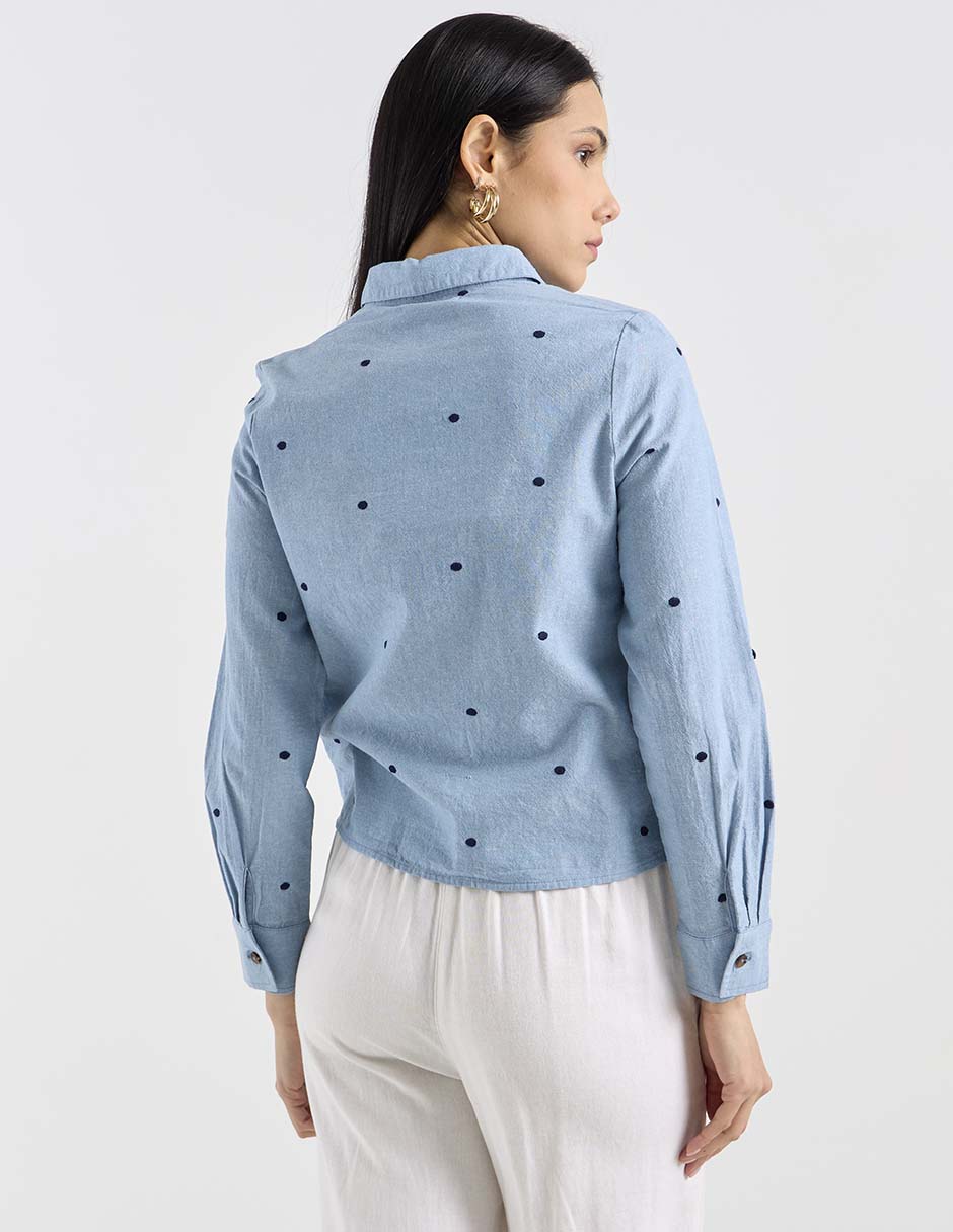 Camisa de algodón manga larga para mujer 6