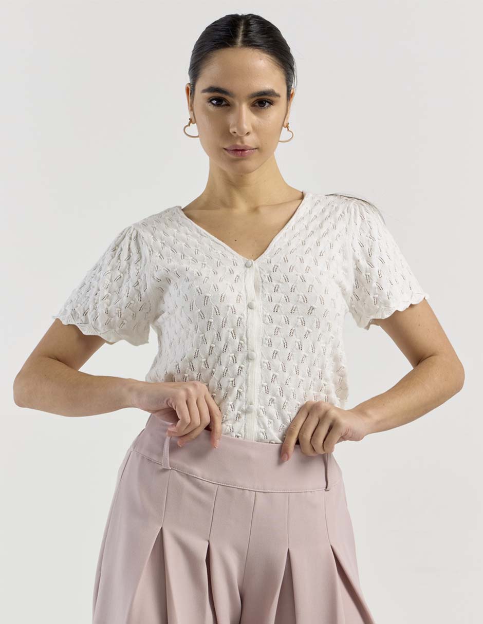 Blusa manga corta para mujer