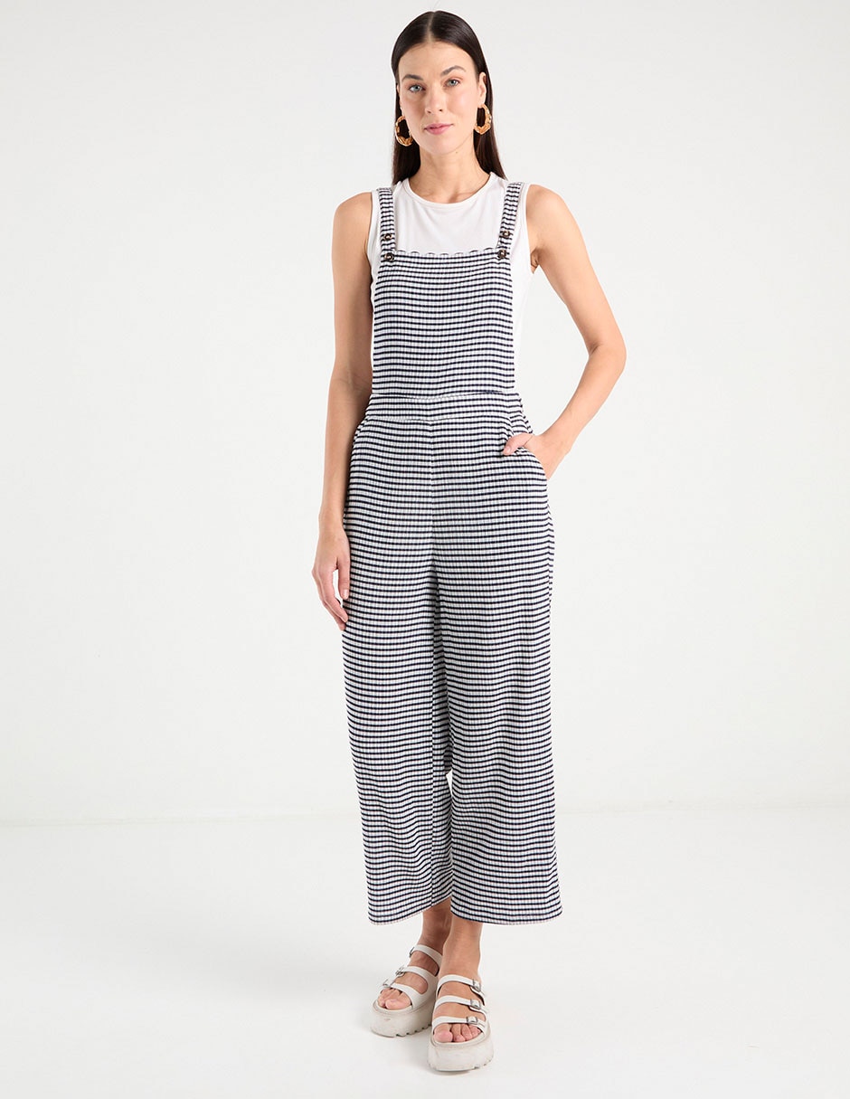 Jumpsuit estampado a rayas para mujer 2