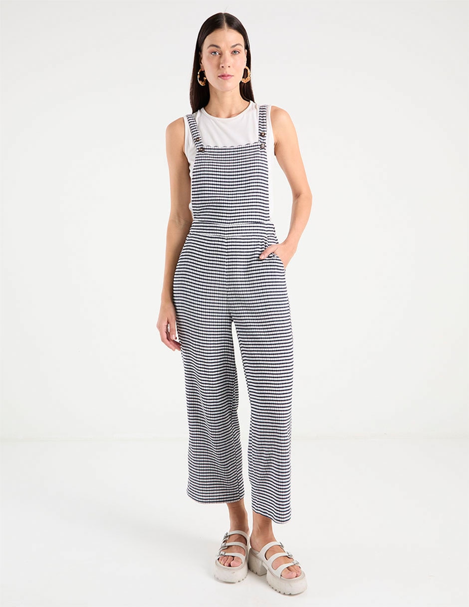 Jumpsuit estampado a rayas para mujer 3