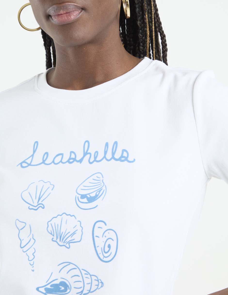 Playera manga corta cuello redondo para mujer 4