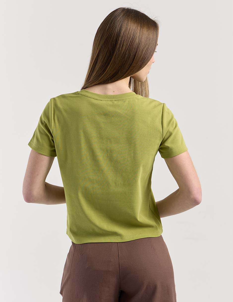 Playera manga corta cuello redondo para mujer 2