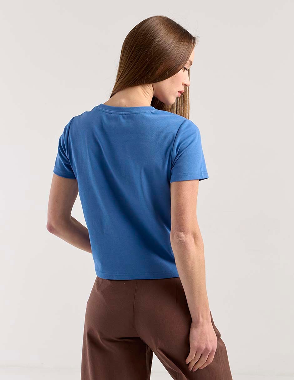 Playera manga corta cuello redondo para mujer 2