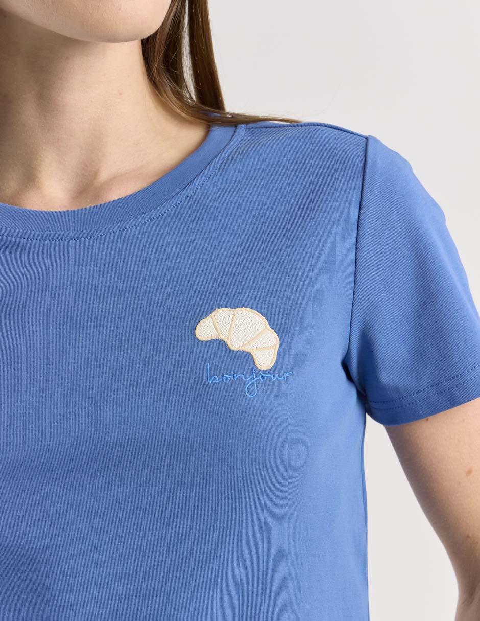 Playera manga corta cuello redondo para mujer 4