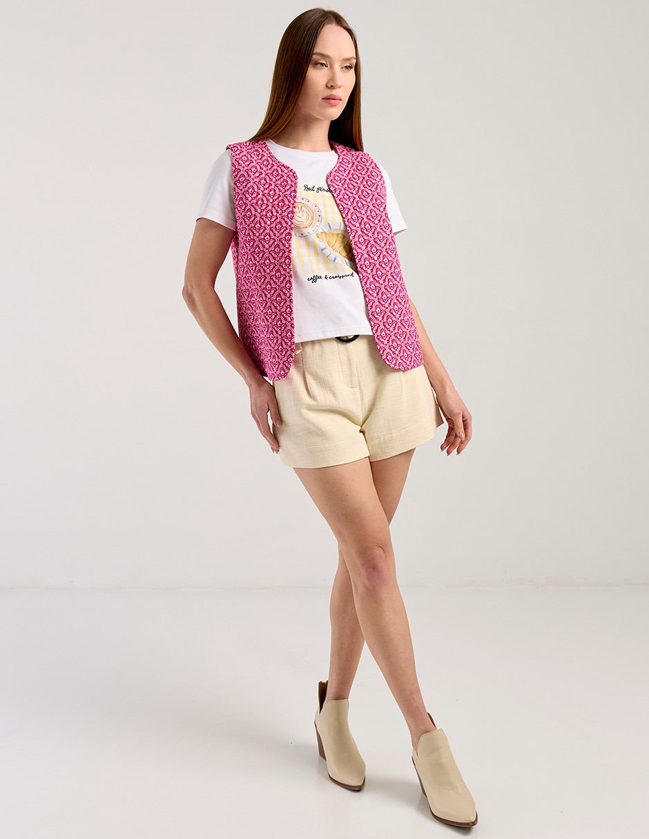 Playera manga corta cuello redondo para mujer 3