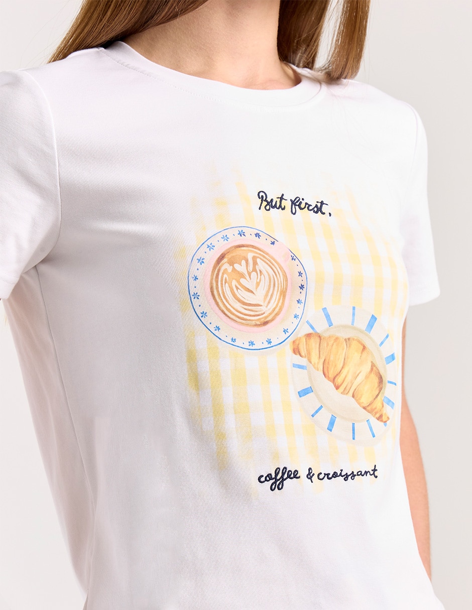 Playera manga corta cuello redondo para mujer 4