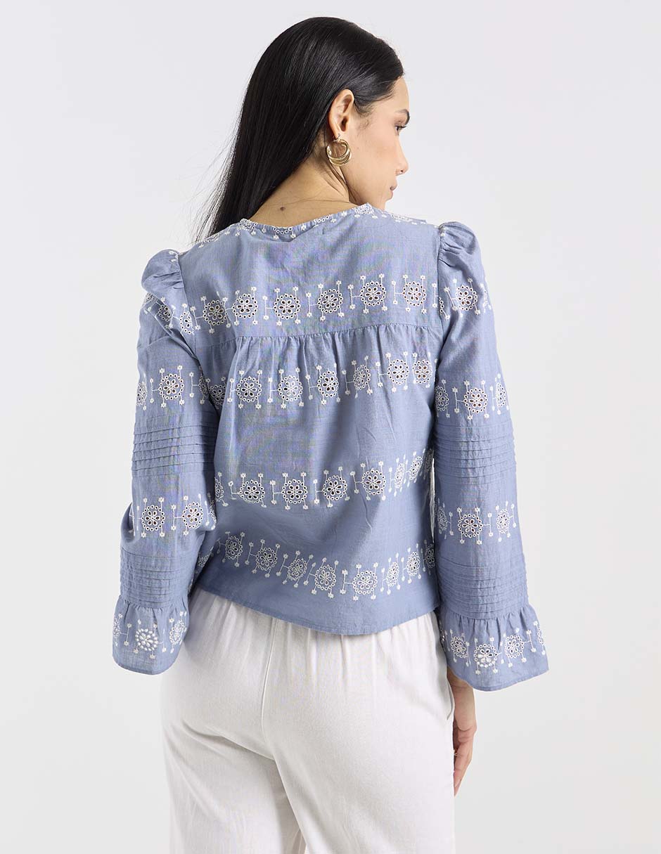Blusa manga larga para mujer 6