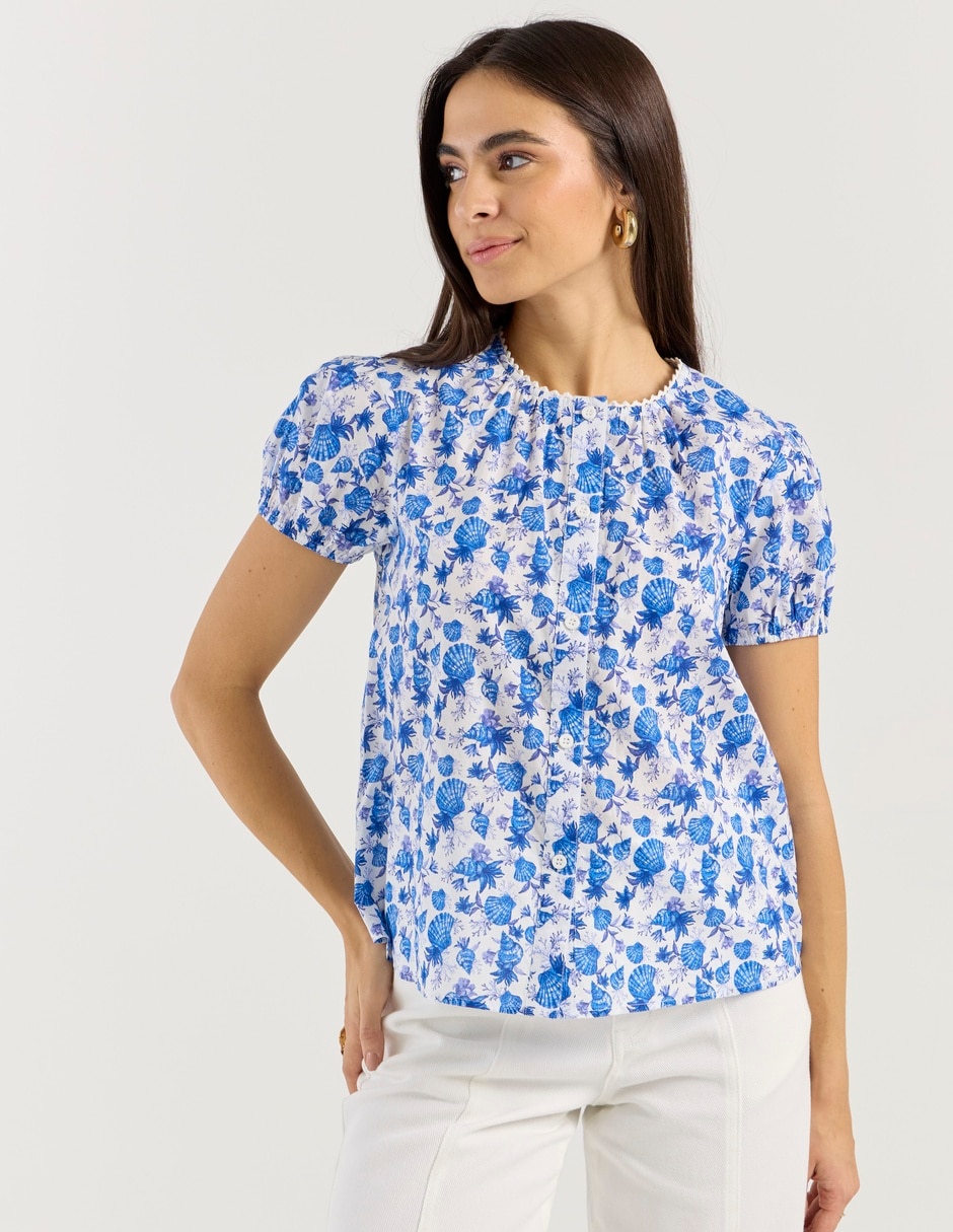 Blusa manga corta para mujer