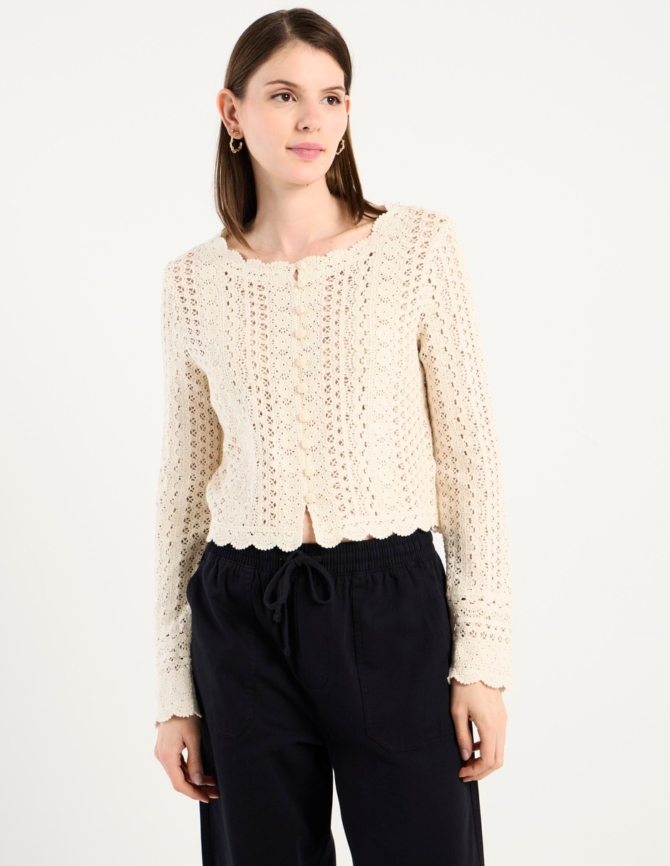 Suéter cuello redondo para mujer