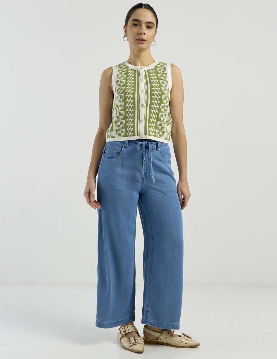 Jeans relaxed wide leg para mujer 3