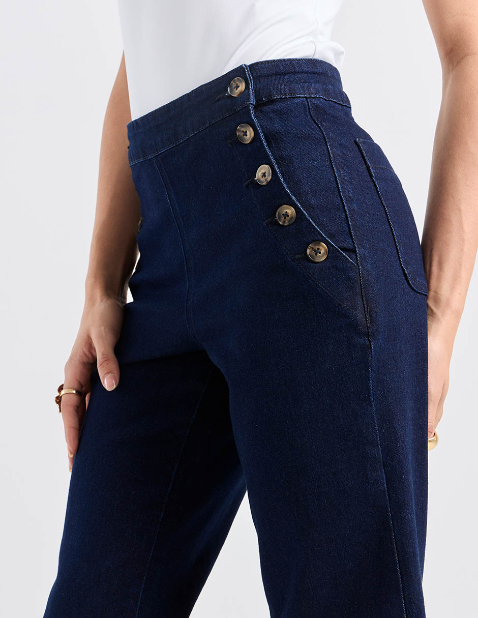 Jeans coulotte straight cintura alta Petite Studio para mujer 5