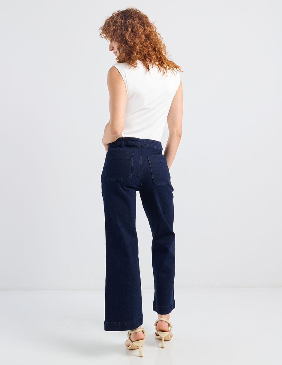 Jeans coulotte straight cintura alta Petite Studio para mujer 6