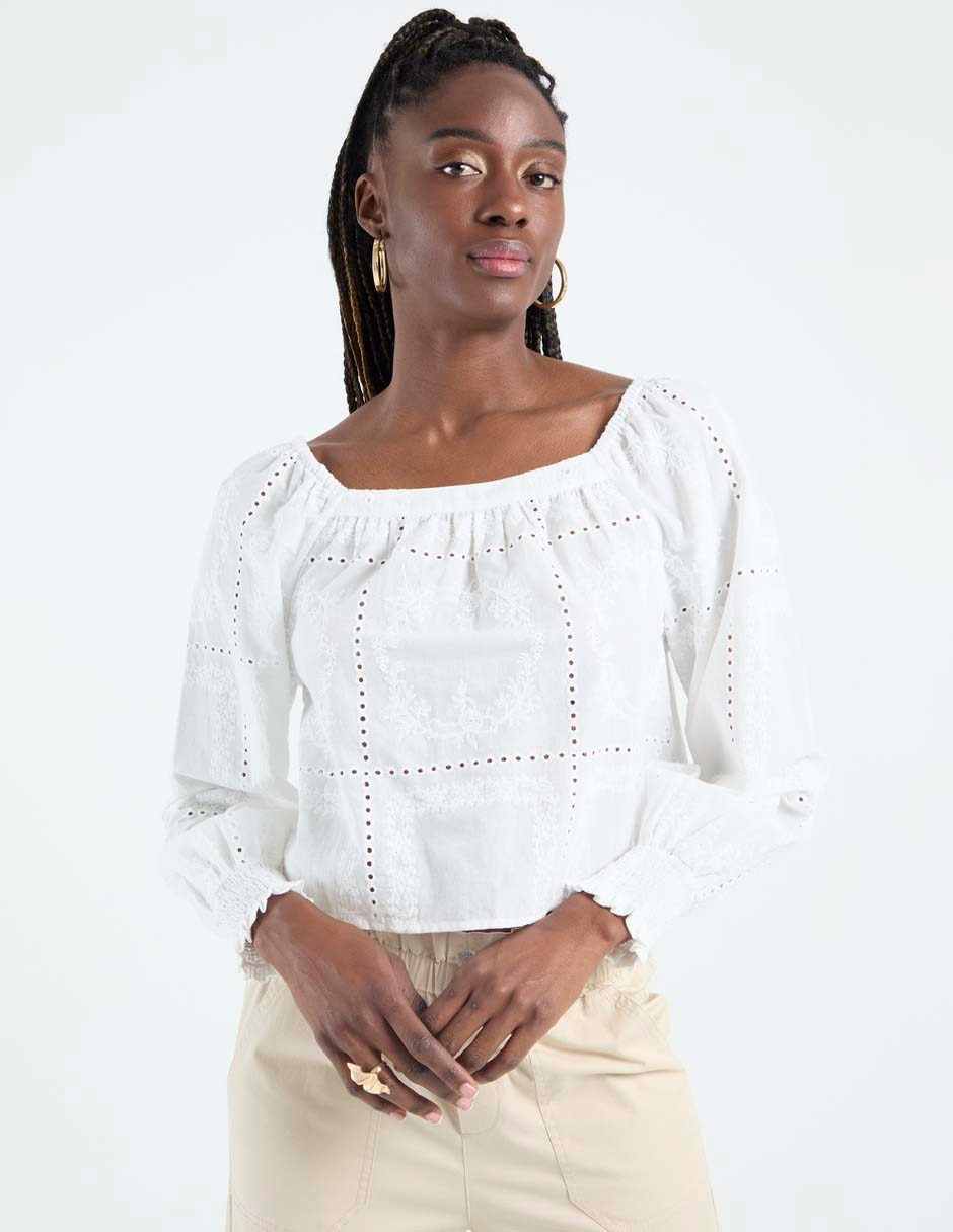 Blusa manga larga para mujer
