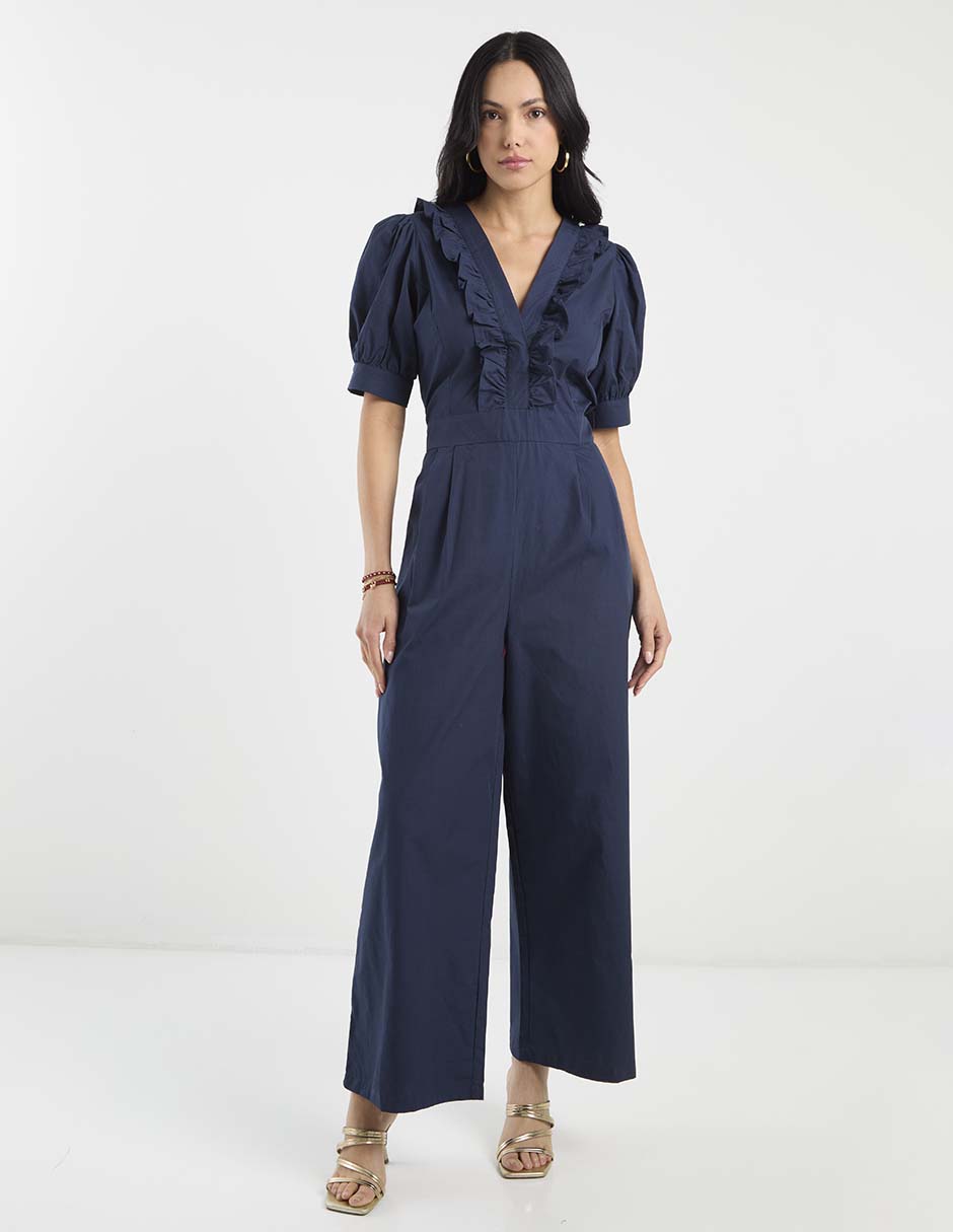 Jumpsuit de algodón formal estampado liso para mujer 2