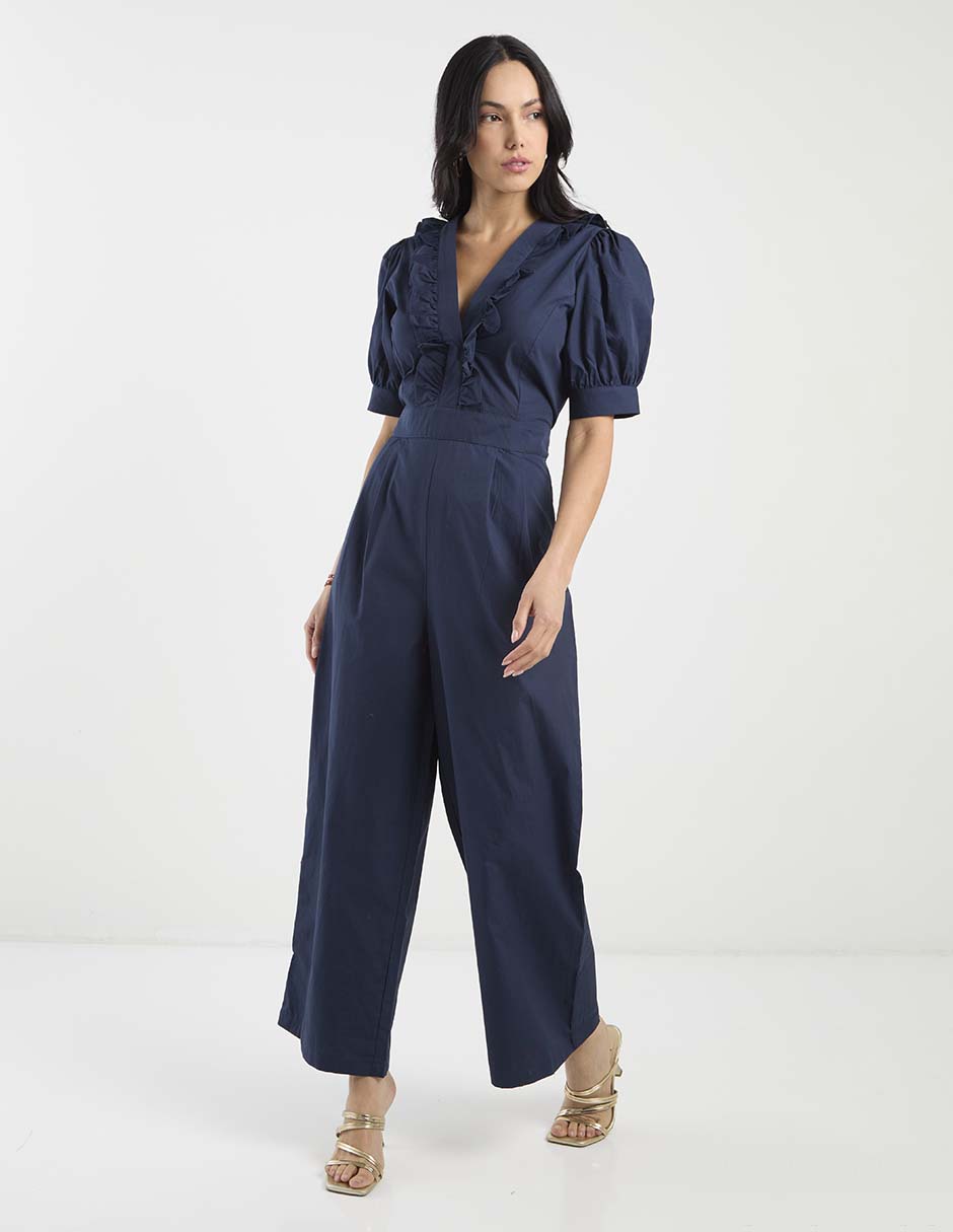 Jumpsuit de algodón formal estampado liso para mujer 3