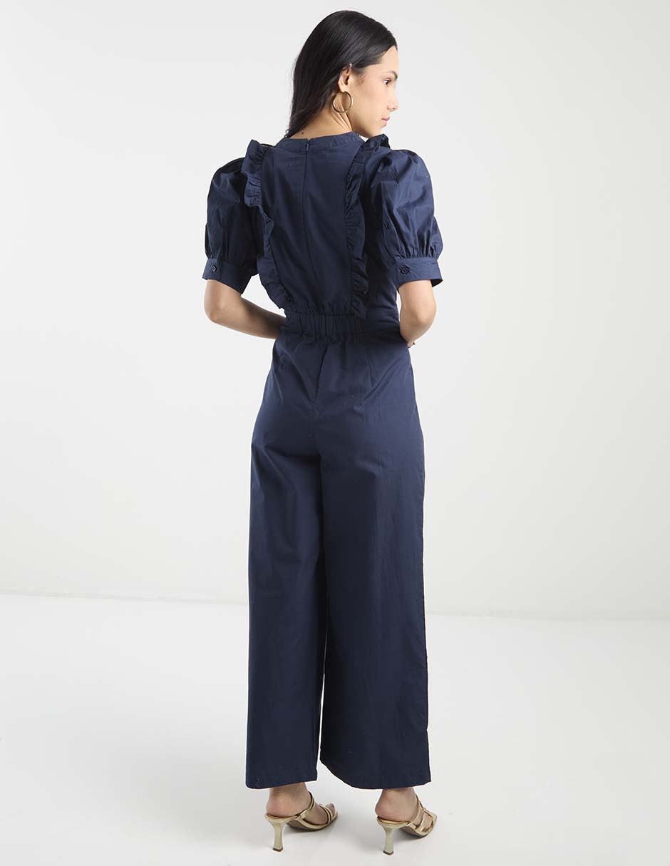 Jumpsuit de algodón formal estampado liso para mujer 6