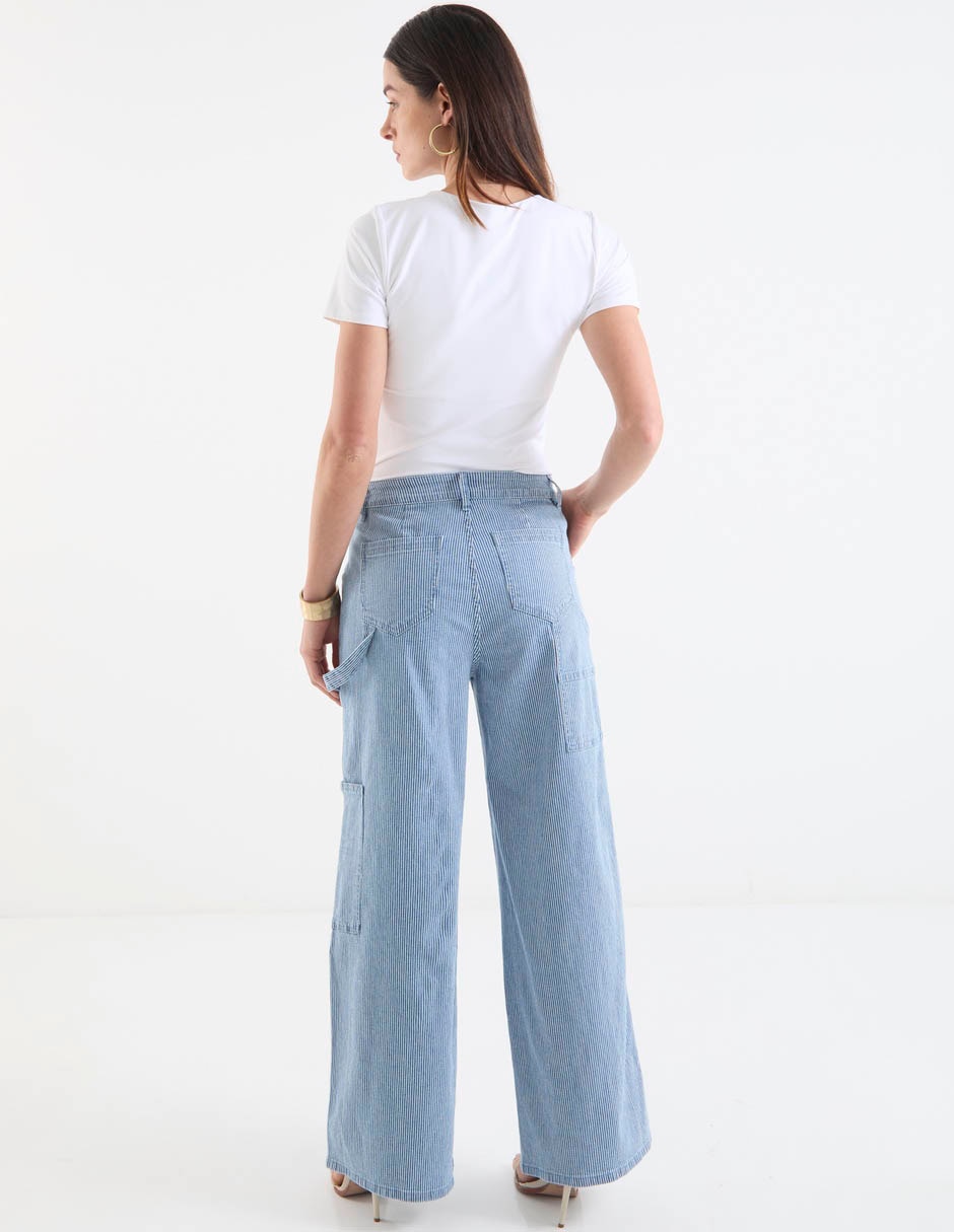 Jeans relaxed amplio corte cintura para mujer 6