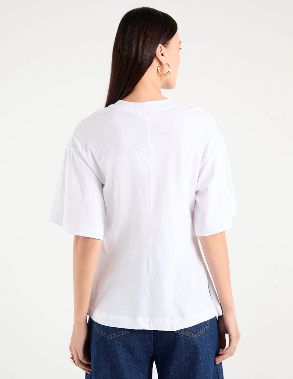 Blusa plisada manga al codo para mujer 6