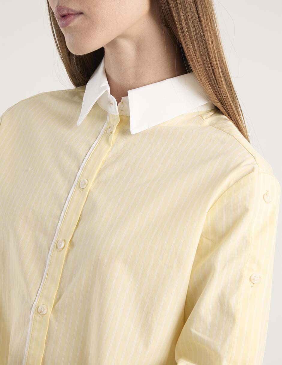 Camisa de algodón manga larga para mujer 4