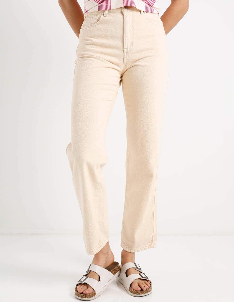 Jeans straight cintura para mujer