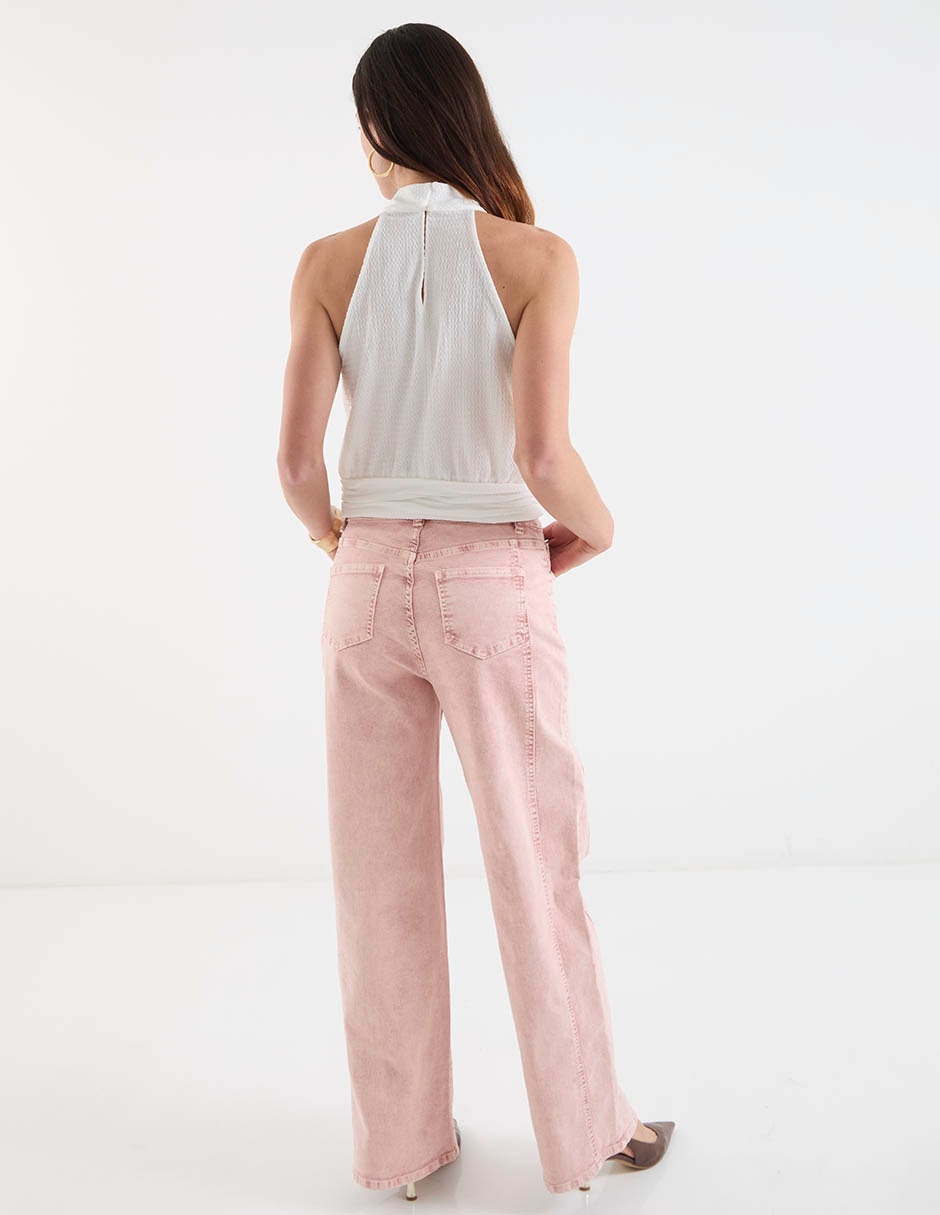 Jeans amplio a la cintura para mujer 6