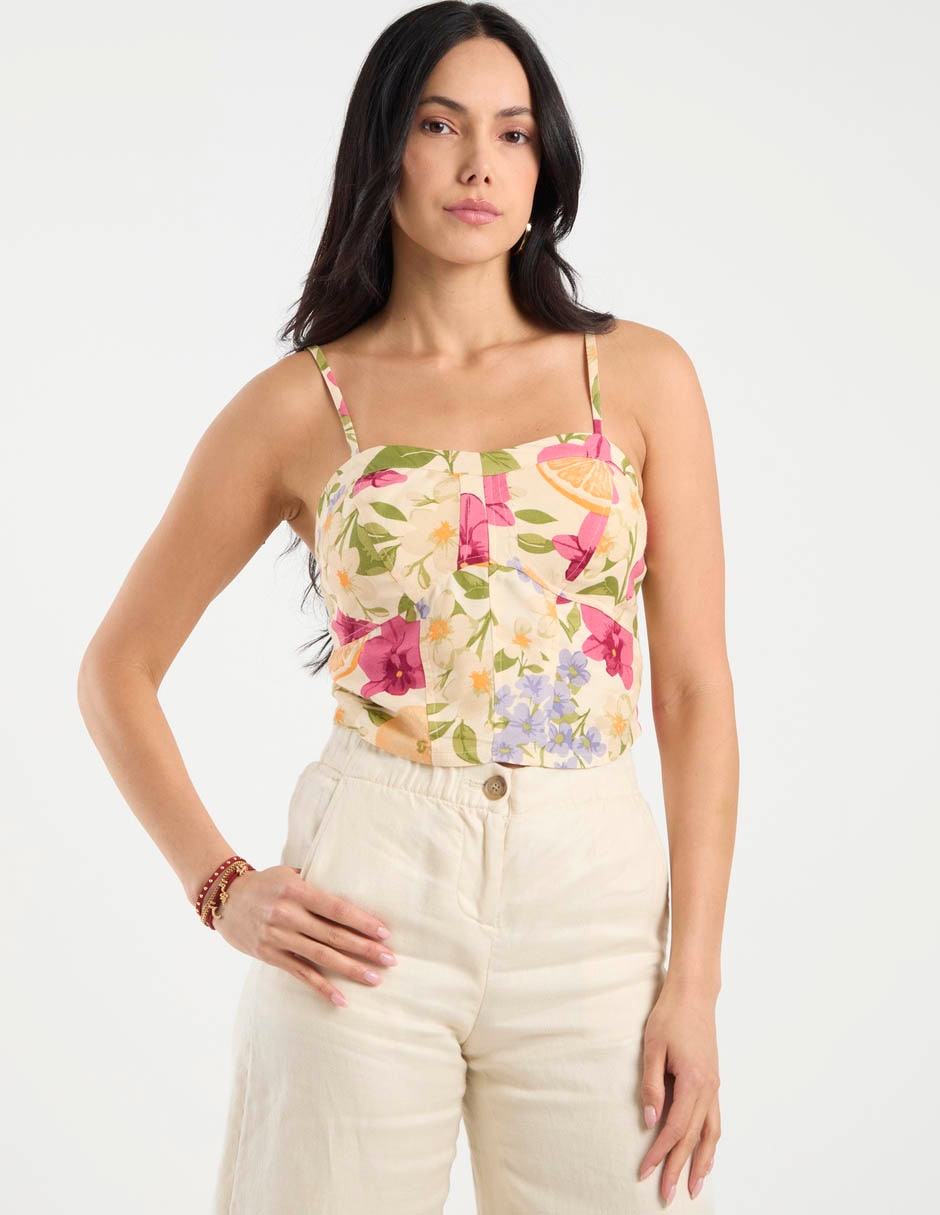 Top escote corazón tirante ajustable