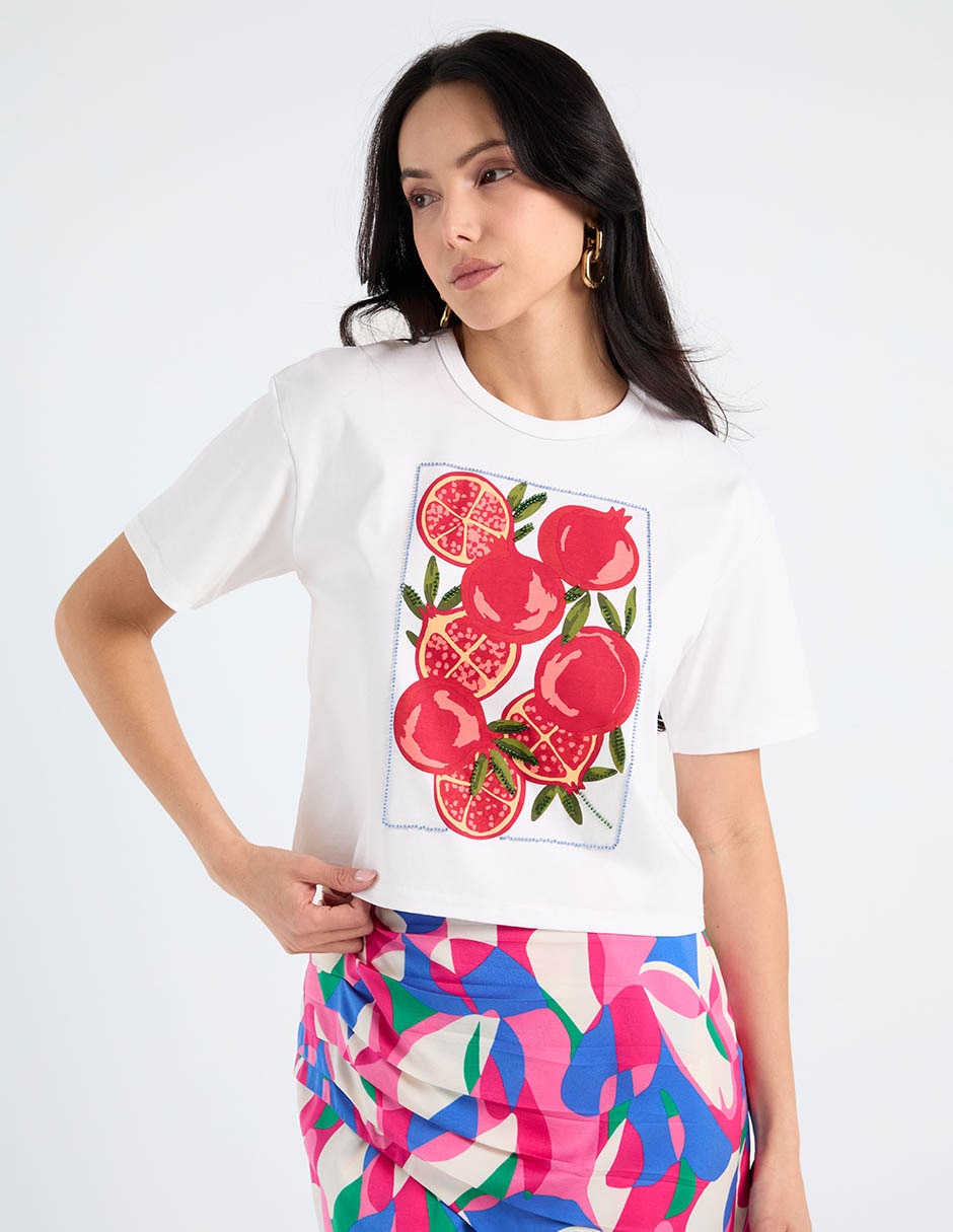 Playera manga corta cuello redondo para mujer 2