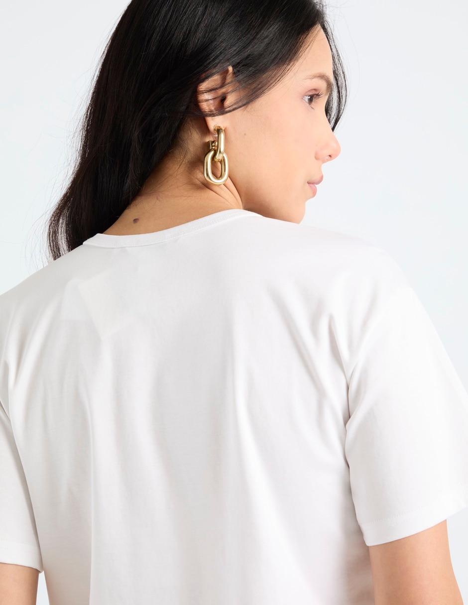 Playera manga corta cuello redondo para mujer 5