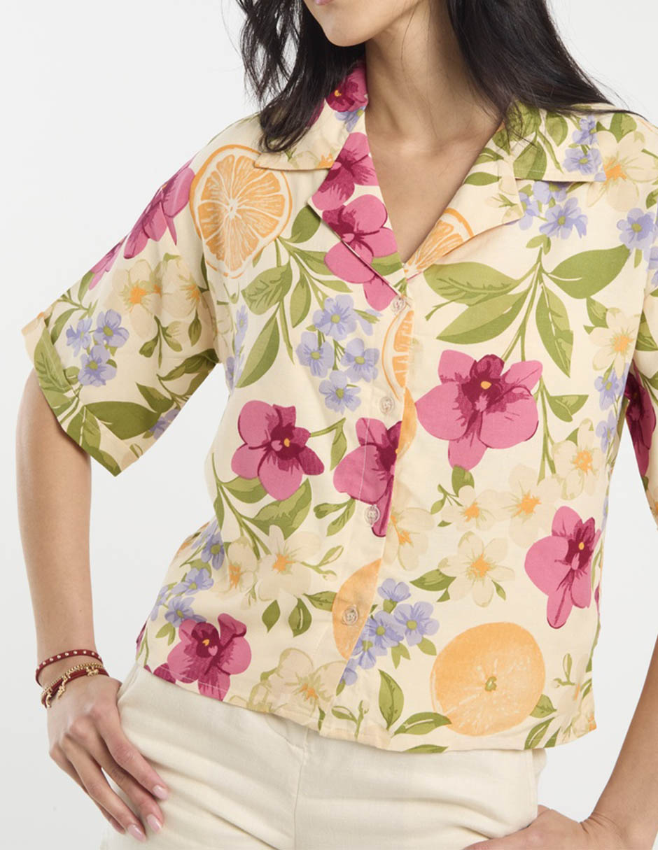 Camisa de algodón manga al codo para mujer 5