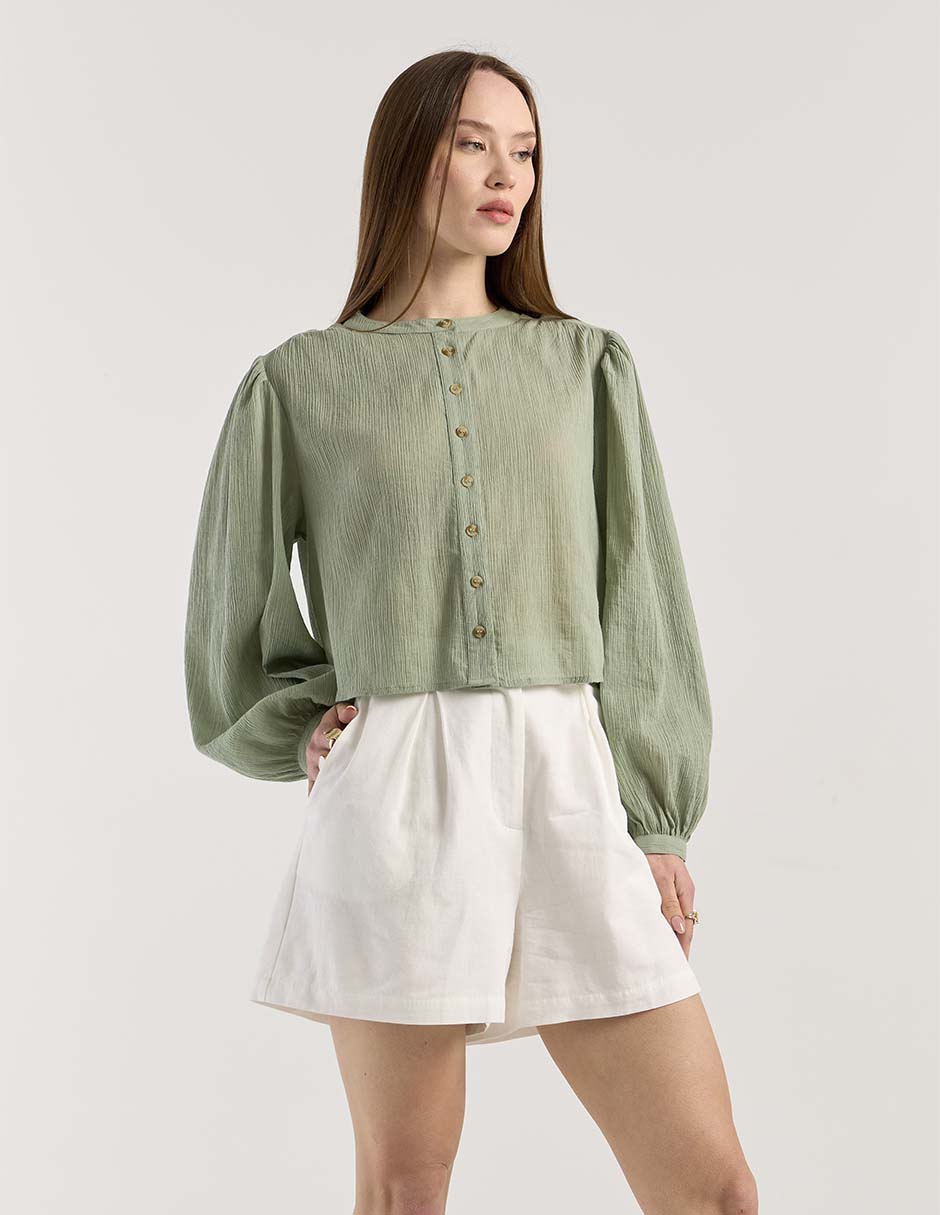 Blusa manga larga para mujer