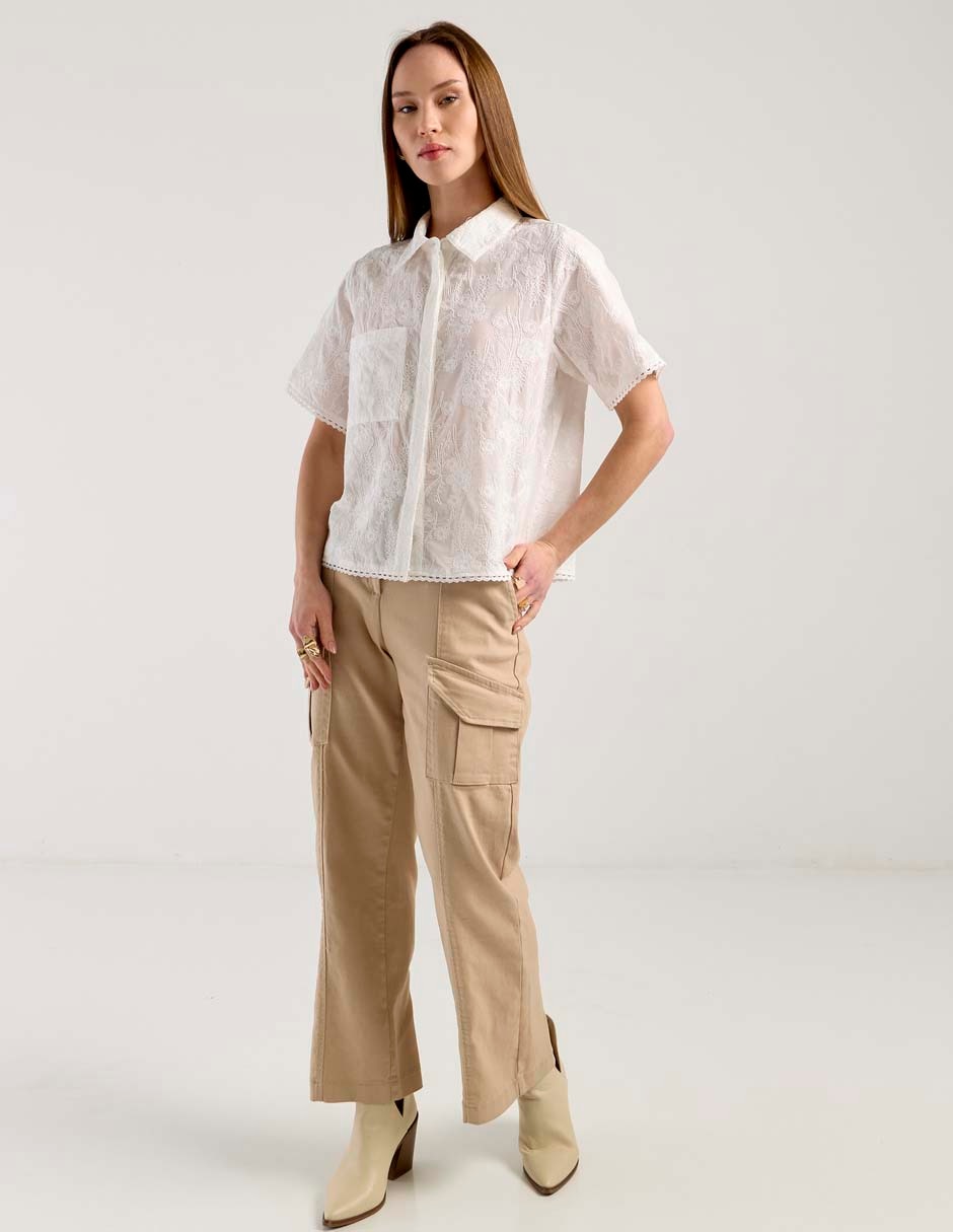 Camisa de algodón manga corta para mujer 3