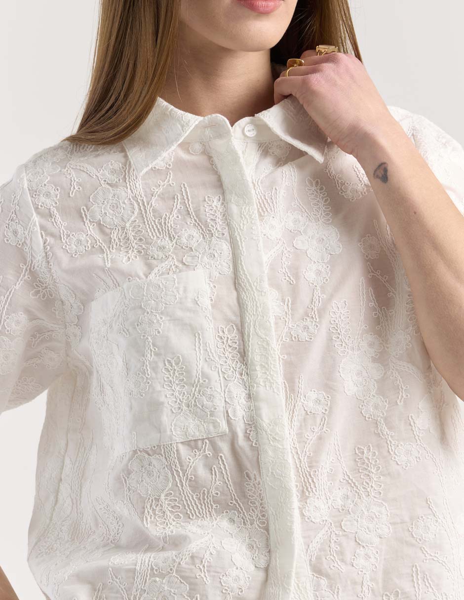 Camisa de algodón manga corta para mujer 4