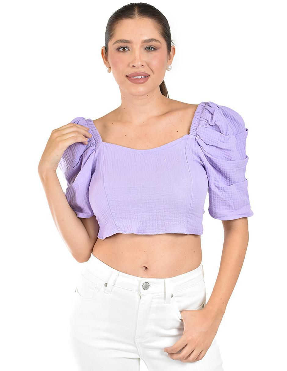 Blusa manga corta para mujer