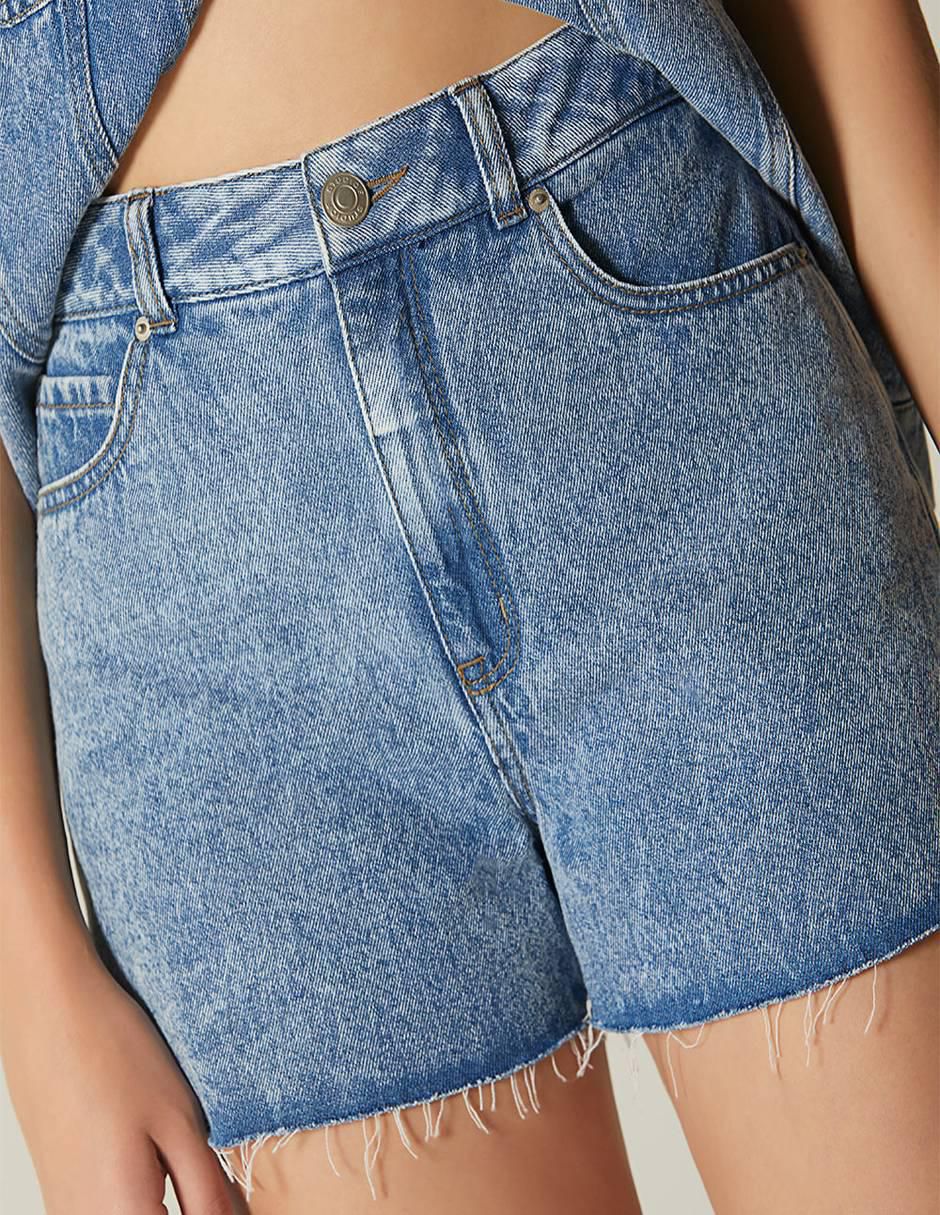 Short Denim Embroidery Logo de mezclilla para mujer 2