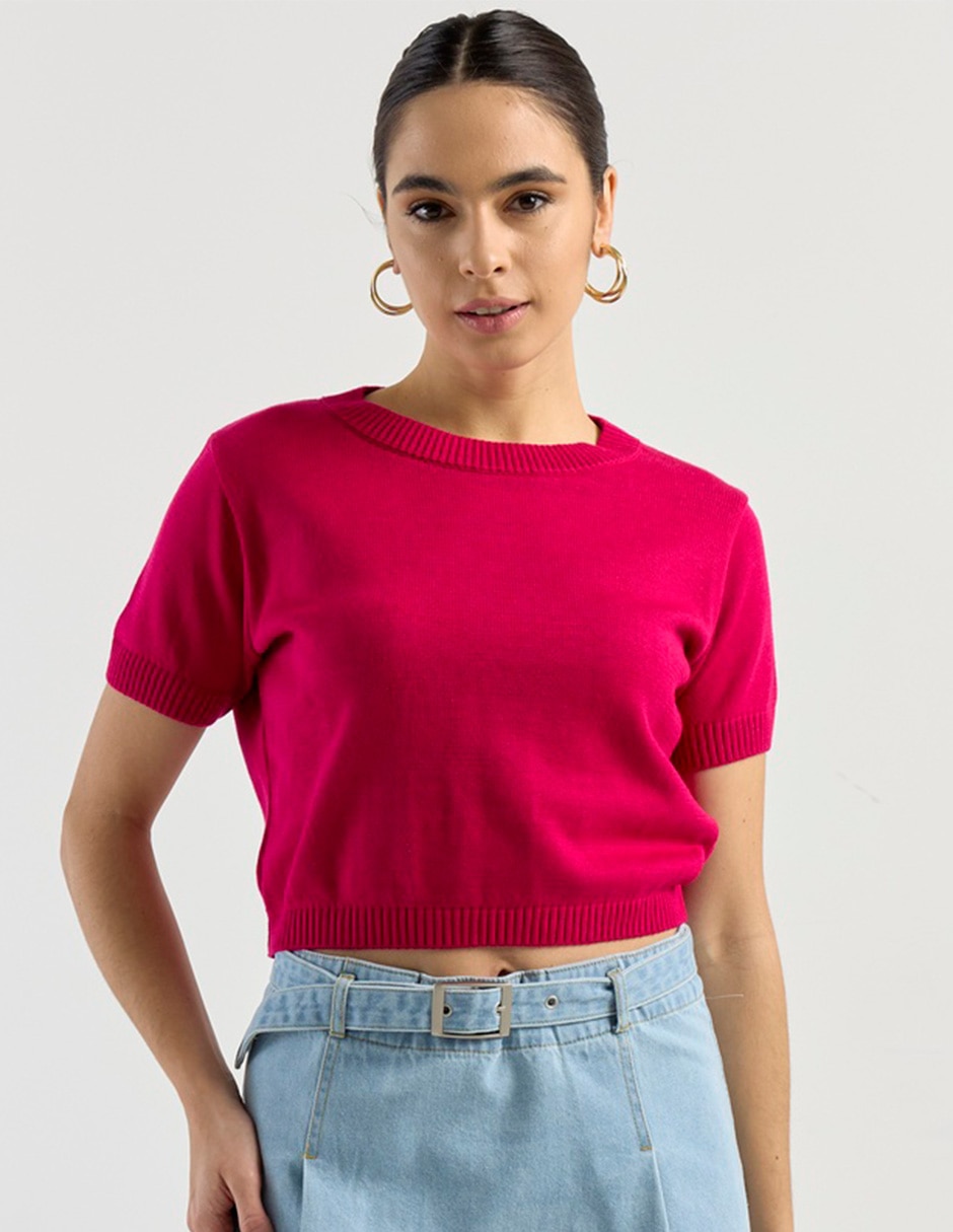 Suéter cuello redondo para mujer