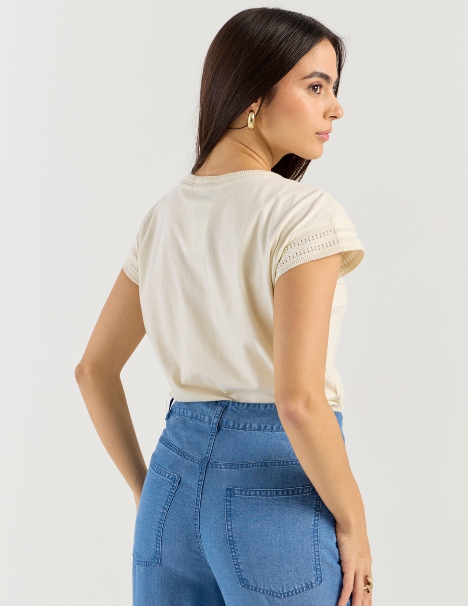 Playera manga corta cuello redondo para mujer 2