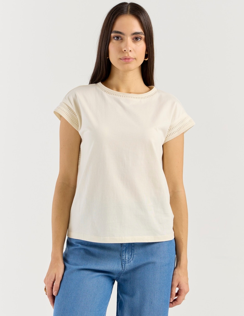Playera manga corta cuello redondo para mujer 5