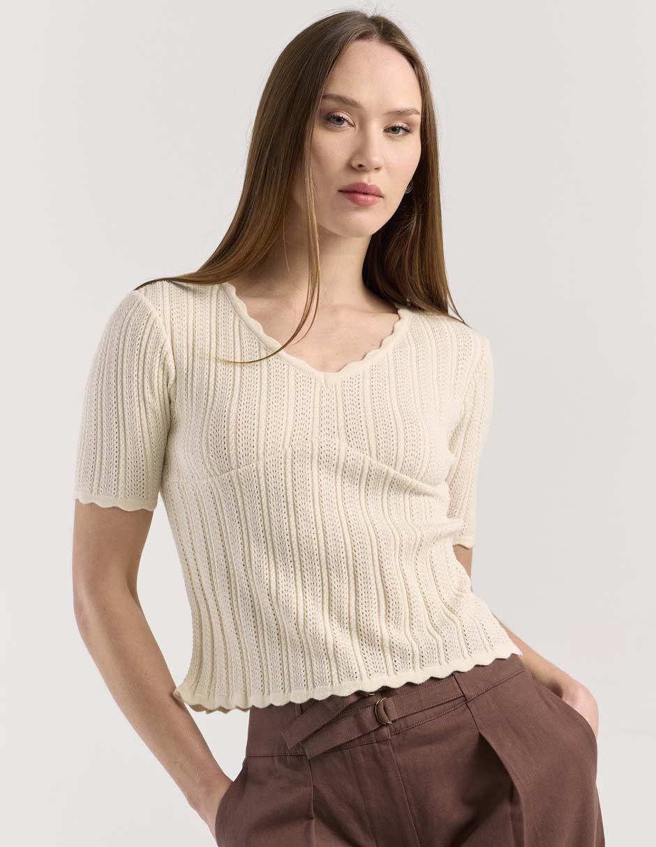 Blusa manga corta para mujer