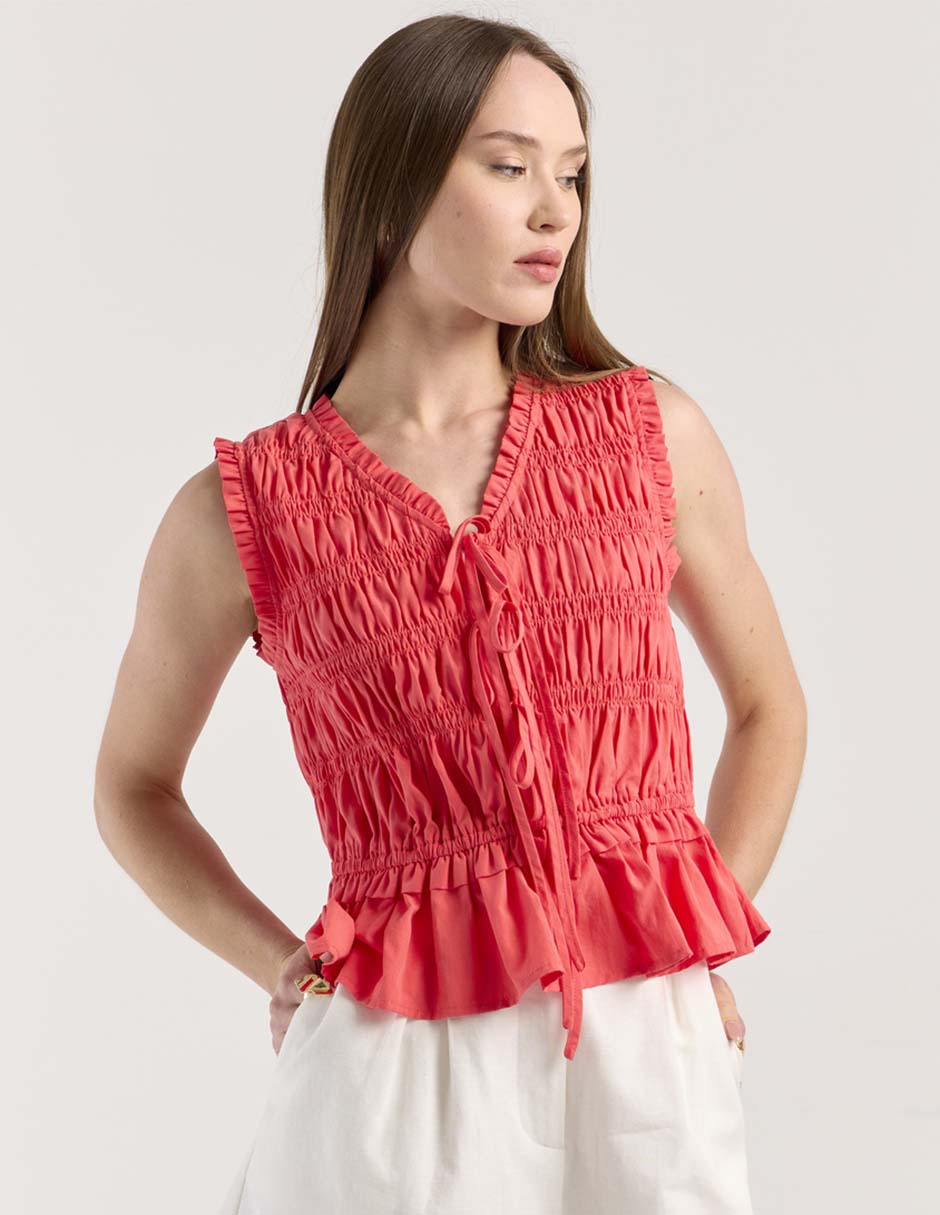 Blusa sin manga para mujer