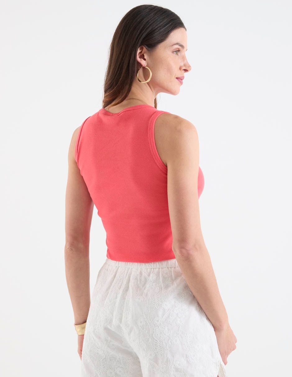Top cuello redondo tirante ancho 6