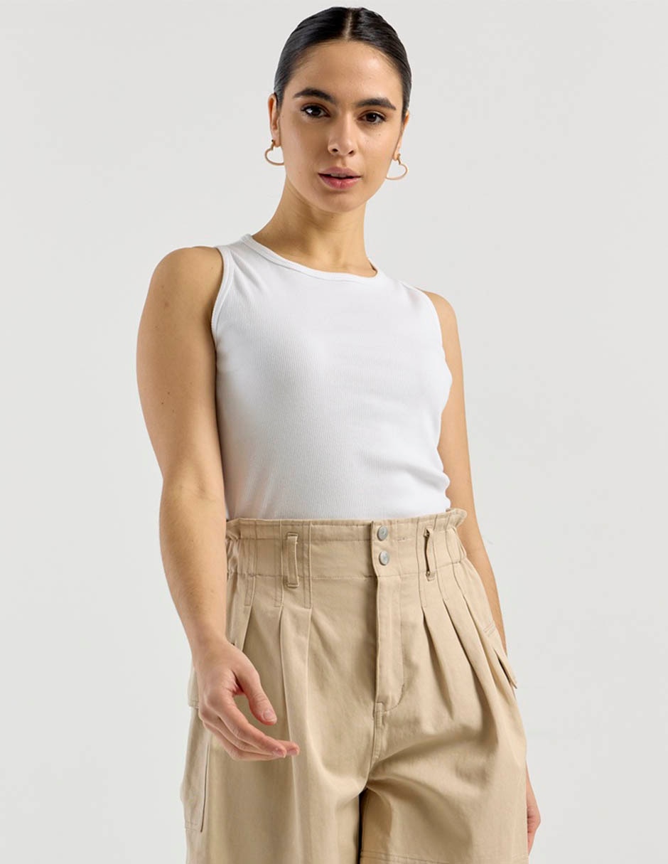 Top cuello redondo tirante ancho