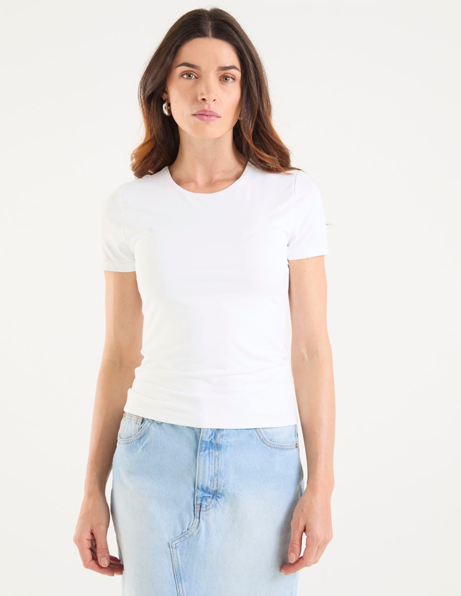 Playera manga corta cuello redondo para mujer Playera manga corta cuello redondo para mujer