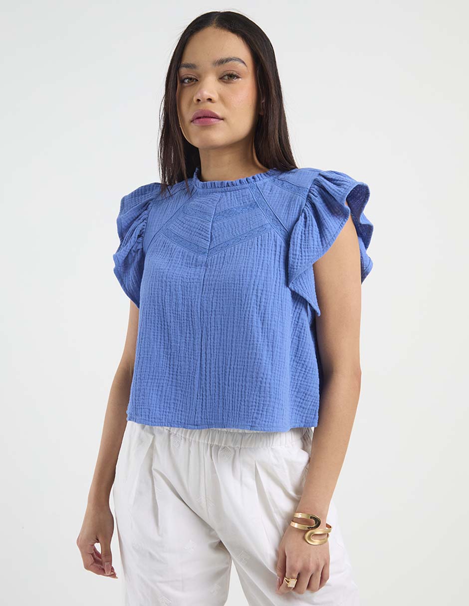 Blusa manga corta para mujer