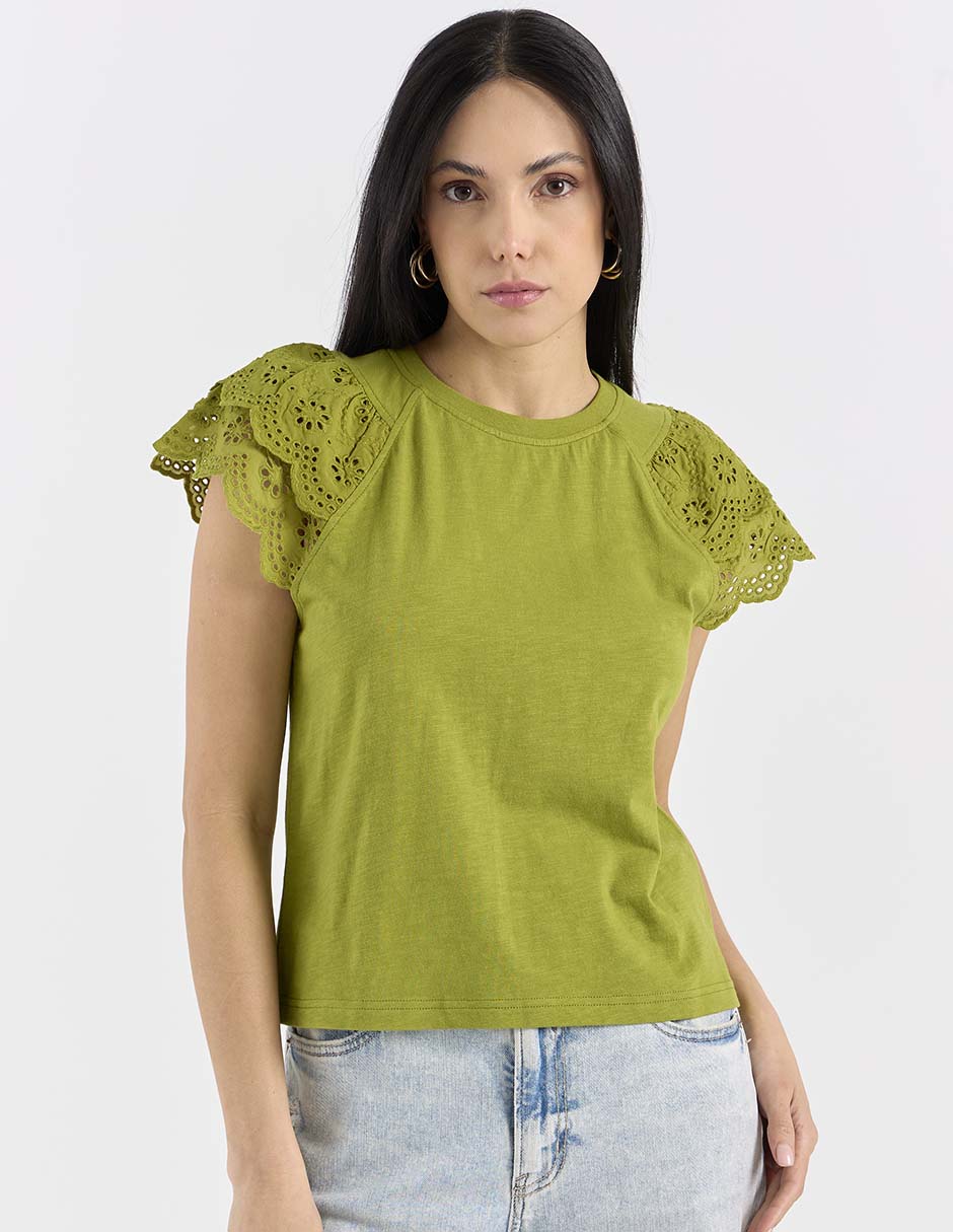 Blusa manga corta para mujer